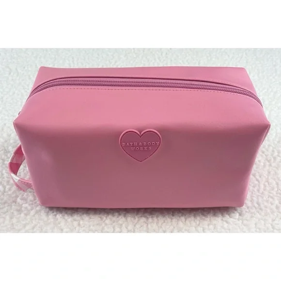 (NWT) BATH & BODY WORKS • 3-Piece Pink/White Faux Leather Cosmetic Travel Set - Picture 9 of 15